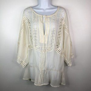 Daniel Rainn sheer Peasant blouse